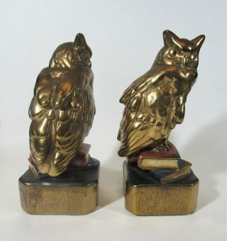 Vintage Art and Crafts Marion Bronze Owl Bookends 3