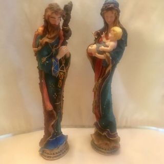 Lenox Heavenly Nativity Set 2 Mary Jesus Joseph Angel Of Light Series 1998
