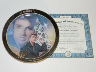 Elvis Presley Blue Christmas December By Nate Giorgio Calendar Plate