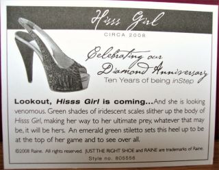 Just The Right Shoe - Hisss Girl,  variation of Glamour Girl (see my other items) 5