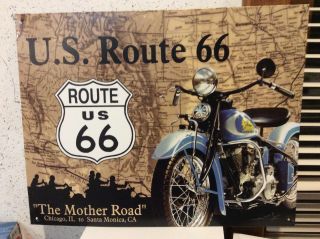 Us Route 66 Mother Road Tin Metal Sign 16 X 12.  5