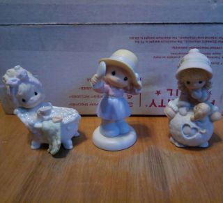 Set Of 3 Precious Moments Enesco Figurines Soap Bubbles Reflection Of Your Love
