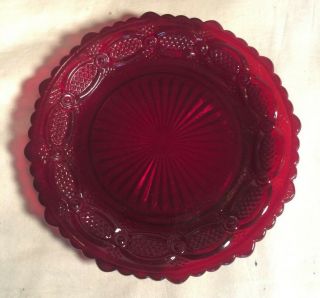 Avon 1876 Cape Cod Ruby Red Glass 7 1/2  Pie Salad Plate Multiples Available