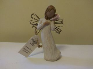 Willow Tree " Thinking Of You " Angel Figurine With Shell 2004 - 4 Inches Tall