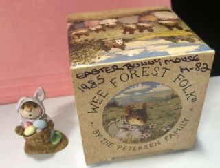 Wee Forest Folk " Easter Bunny - Mouse " M82 Lavender Petersen 1982 Kh