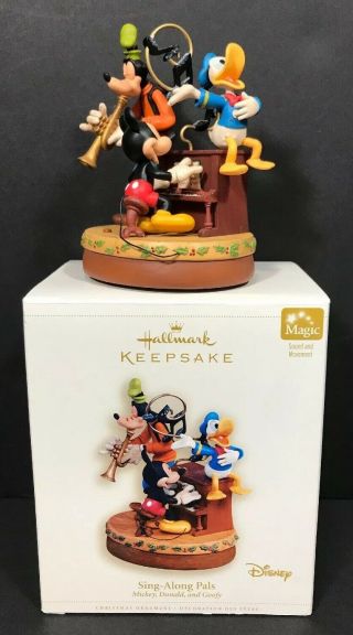 Hallmark Keepsake Ornament Disney Sing Along Pals Mickey Donald Goofy 2006 2