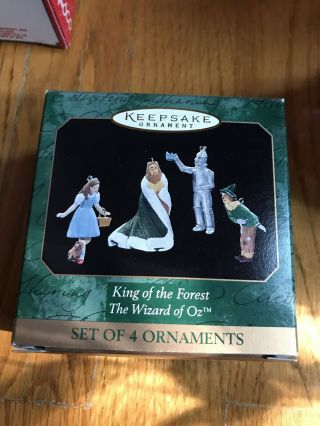1997 Miniature Hallmark Ornaments The Wizard Of Oz King Of The Forest Set Of 4