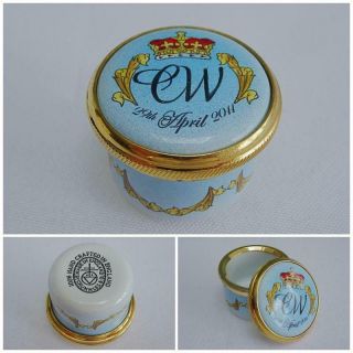 Crummles Enamel Pot Trinket Prince William Catherine Royal Wedding Souvenir 2011