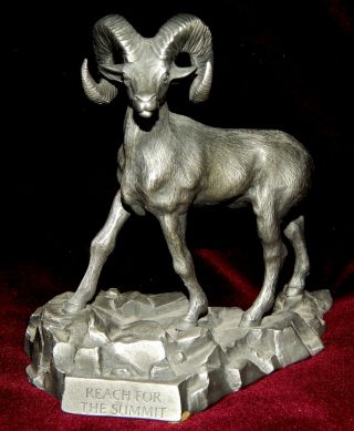 Vintage 1978 Hallmark Little Gallery Fine Pewter Ram Big Horn Sheep Near