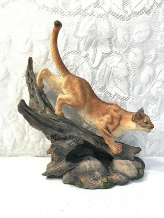Nick Bibby Danbury Bobcat Sculpture Figure On The Prowl Statue Cat Rocks