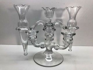Vintage Pressed Glass And Hand Blown Vases Candle Holder -