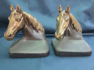 Vintage Brass Horse Bookends Pmc 88
