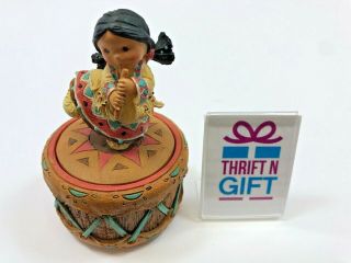 Friends Of The Feather 1995.  Enesco.  Harmony Girl With Flute.  Covered Box