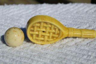 Vintage Go - With Yellow Tennis Racket And Ball Salt And Pepper Shakers