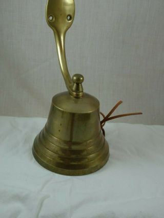 Vintage Brass Bell Wall Post Mount 7.  5 " Ship Yard Calling Bell