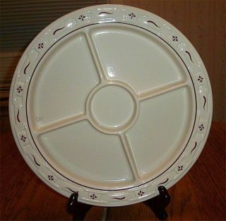 Longaberger Woven Traditions Traditional Red Divided Dish Relish Tray/plate Usa