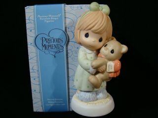 Precious Moments - Girl W/huge Teddy Bear - Love Wrapped Up With A Bow