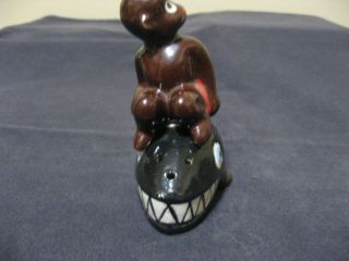 Vintage Black Americana Jona And The Whale Go With Salt And Peppers Shakers 3