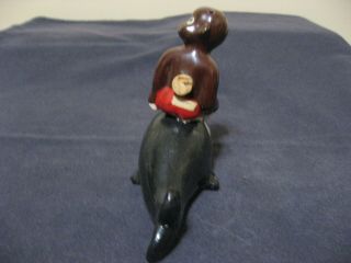 Vintage Black Americana Jona And The Whale Go With Salt And Peppers Shakers 4