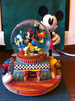Disney 100 Year Of Magic Anniversary Globe W Mickey Minnie Goofey Donald Pluto