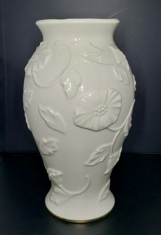 Lenox Poppy Vase 10 " Ivory 24k Gold Trim