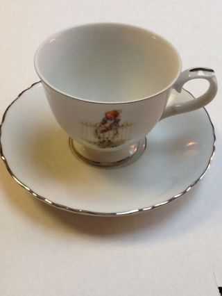 Holly Hobbie Cup & Saucer Set " Girl With Rose " Pattern (1975)
