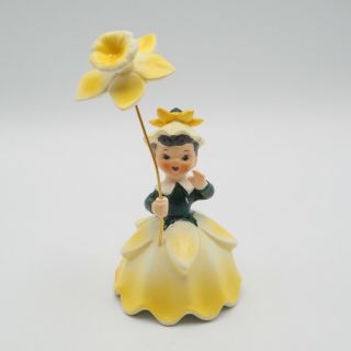 Vintage Estate 1956 Napco Flower Girl Of The Month March Daffodil A1949