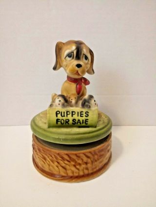 Vintage Rotating Music Box " How Much Is That Doggie In The Window " Japan