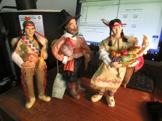 3 Figures - Midwest Importers Of Cannon Falls - Thanksgiving Motif