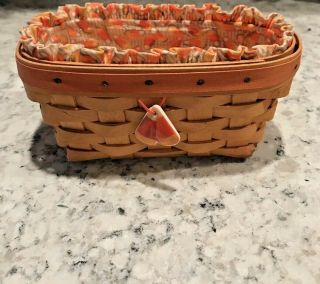 Longaberger Candy Corn Basket Combo Tie On Halloween Fall Autumn Home Decor Gift