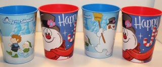 Frosty The Snowman Christmas Characters Hallmark Technimark Set 4 Cups Tumblers