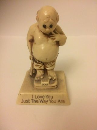 Vintage Russ Berrie & Co.  I Love You Just The Way You Are Resin Figure.