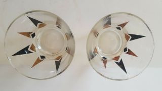 Golden Peaks By Anchor Hocking Mid Century Atomic Old Fashioned Glasses Set of 2 2