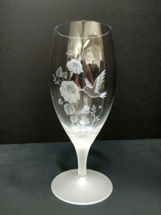 24 Lead Crystal Avon Hummingbird Iced Tea Glasses/goblets - Set Of 2