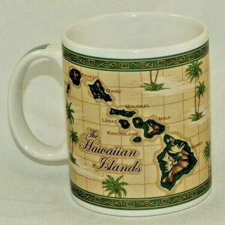 Hawaiian Islands Map Coffee Tea Cup Mug Maui Hilo Hawaii Big Island