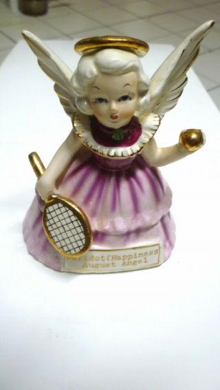 Vintage " S R " Fine Quality Peridot (happiness) August Angel Figurine