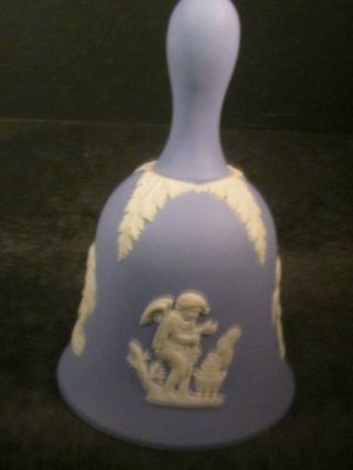 Wedgwood Jasperware Blue & White Table Bell Cupid Design 4 "
