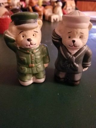 Army And Navy Ceramic Salt And Pepper Shaker Set