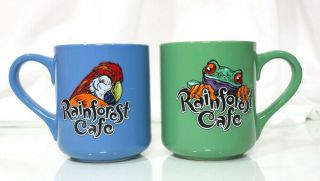 Rainforest Cafe Rio And Frog Cha Cha Downtown Disney Ceramic Coffee Mugs 16 Oz