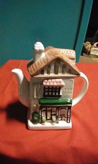 Tea Shop Vintage Ceramic Figural Teapot Tea Pot English Cottage Building