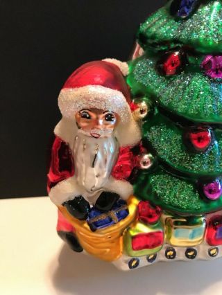 Christopher Radko Santa w/ Tree & Presents Christmas Ornament 6 5/8 