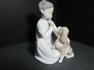 Lladro Figurine 4522 " Boy With Dog " Collectible