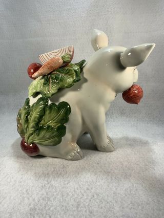 Fitz and Floyd Classics French Market Pig Porcelain Cookie Jar Canister 2