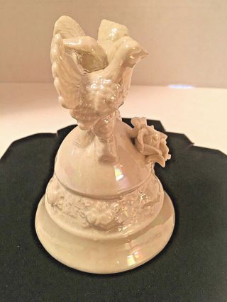 Vintage Fluorescent Pearl 3 - D Flowers and Love Bird Dinner Bell 5