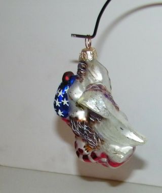 Christopher Radko Blown Glass Bald Eagle US Flag Patriotic 4th of July Ornament 3