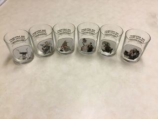 Norman Rockwell Glasses Saturday Evening Post Set Of 6