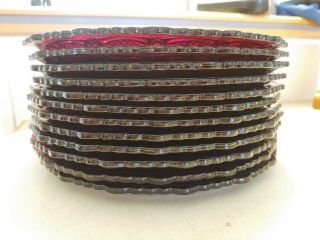 Avon Cape Cod Ruby Red Glass Dinner Plates (set Of 12)