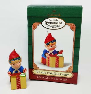 Hallmark Keepsake Ornament Ready For Delivery Elf Christmas 2001 Holiday W/ Box