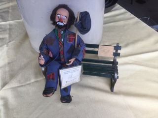 EMMETT KELLY JR WEARY WILLIE MUSICAL ANIMATED CLOWN ON WET BENCH ORG TAG 3