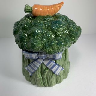 Fitz And Floyd Classic Broccoli Canister Kitchen Decor Food Storage
